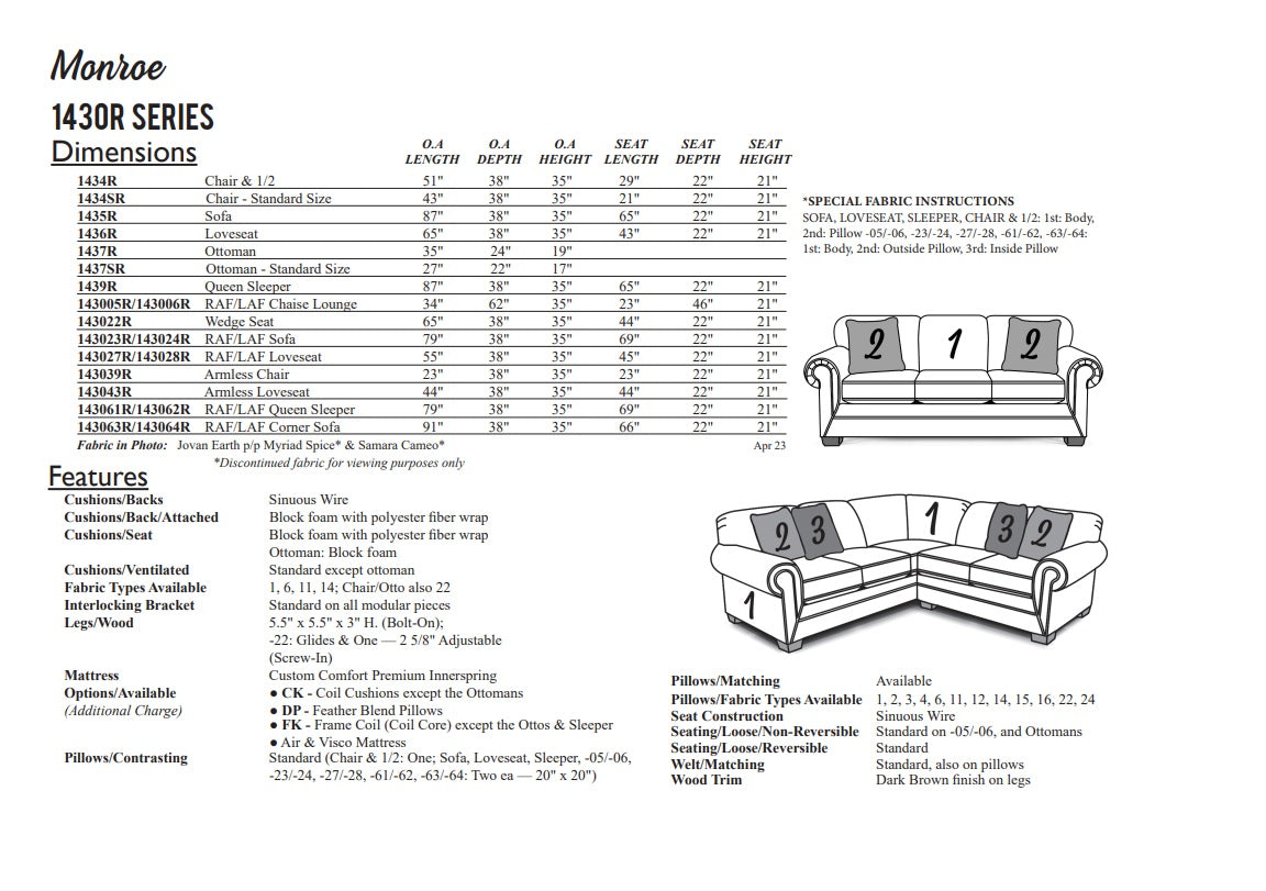 Monroe Loveseat 1436