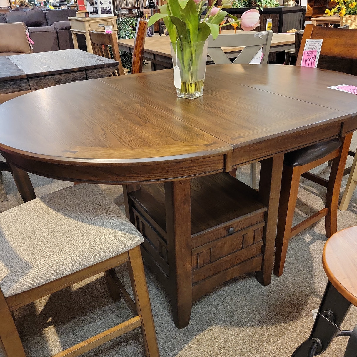 5pc Set Table and 4 Stools 227-PUB4260T/B