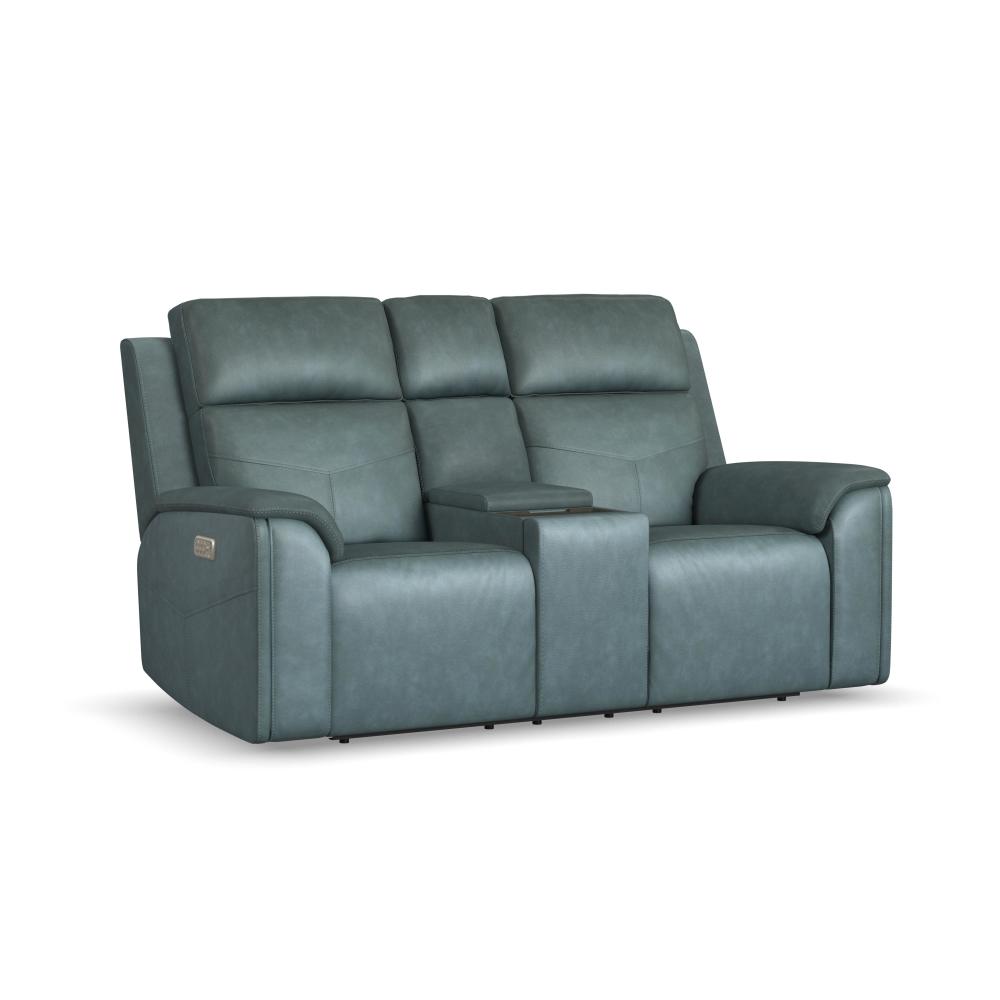 Vernon Fabric Power Reclining Loveseat with Console