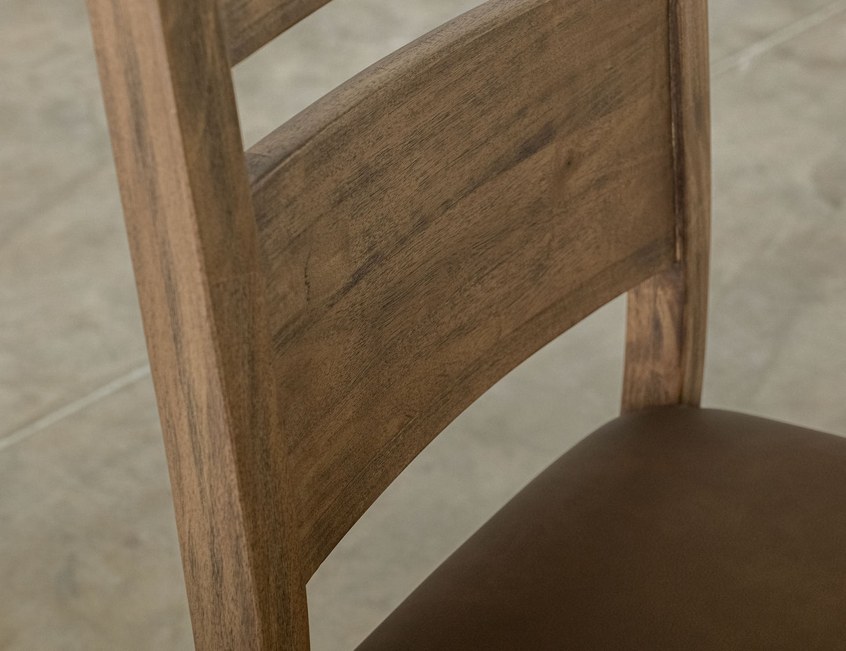 Natural Teca Upholstered Dining Chair