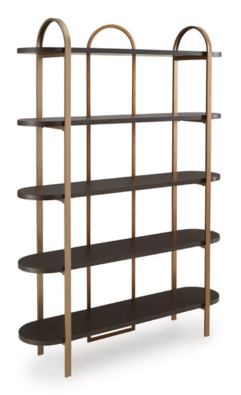 Bookcase Brentmour Brown/Gold Finish