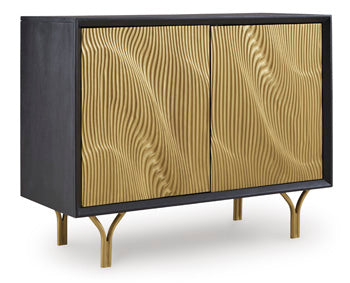 Accent Cabinet Tayner Black/Gold Finish
