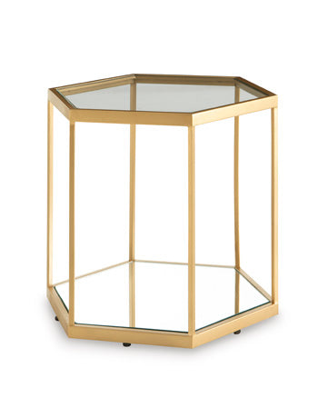 Accent Cocktail Table Veerwick Gold Finish