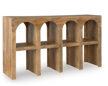 Console Sofa Table Luzmanacy Natural Brown