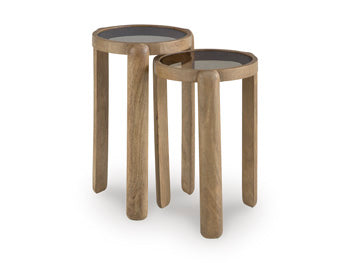Accent Table Set (2/CN) Jossor Light Brown
