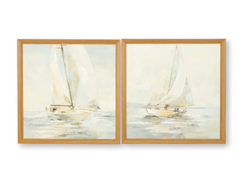 Wall Art Set (2/CN) Winbrook Gray/Tan/Gold Finish