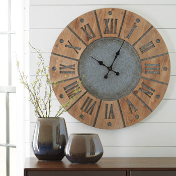 Wall Clock Payson Antique Gray/Natural