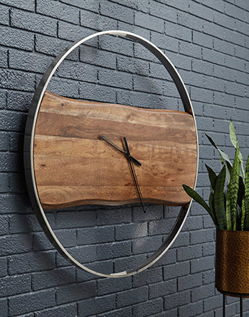 Wall Clock Panchali Brown/Silver Finish