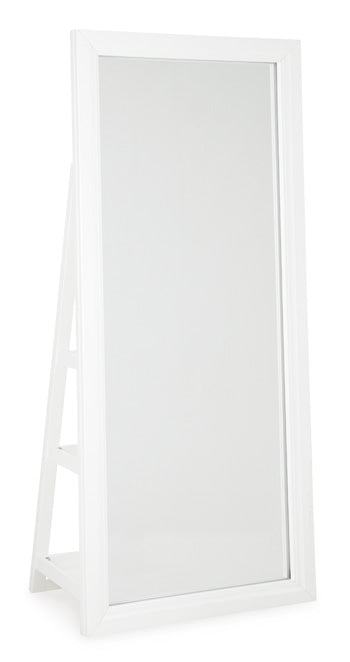 Floor Standing Mirror/Storage Evesen White