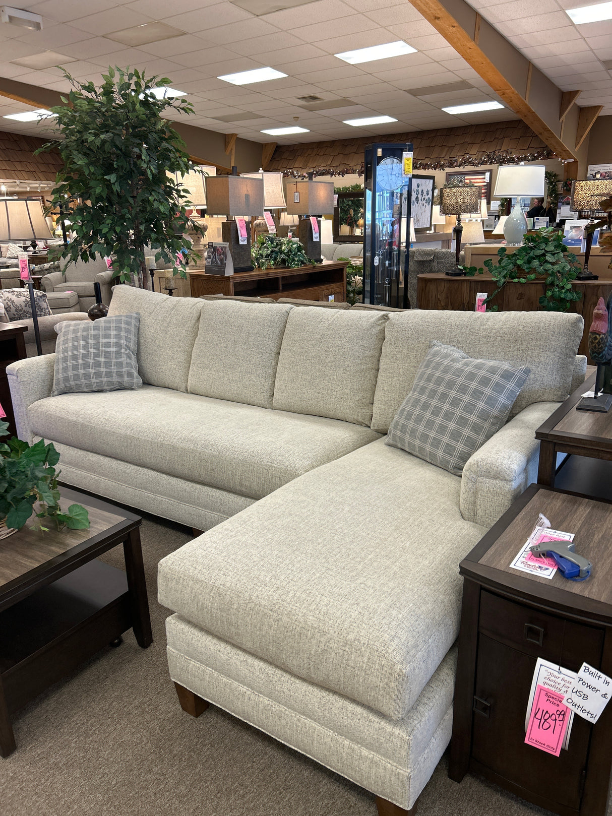 Customizable Tailor Made 105" Flappable Chaise Sofa