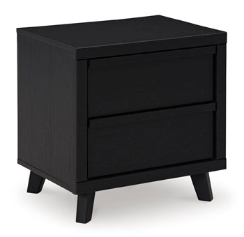 Two Drawer Night Stand Danziar Black