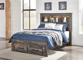 Full Bookcase Headboard Drystan Multi