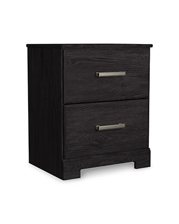 Two Drawer Night Stand Belachime Charcoal