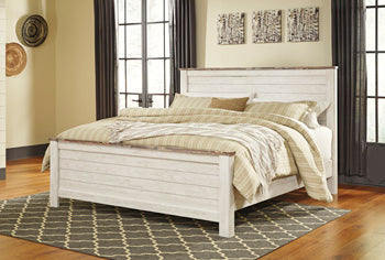 King Panel Rails Willowton Whitewash