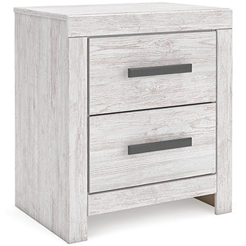 Two Drawer Night Stand Cayboni Whitewash