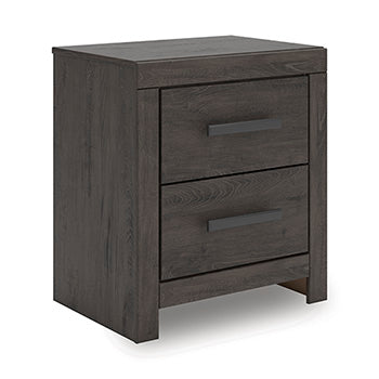 Two Drawer Night Stand Prendonea Charcoal