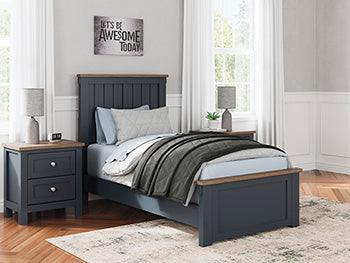 Twin Panel Footboard w/Slats Landocken Brown/Blue