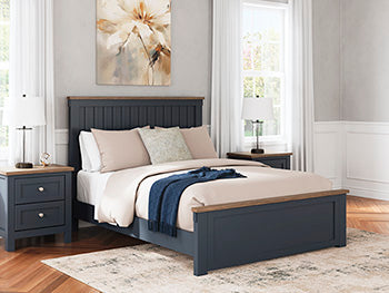 Queen Panel Headboard Landocken Brown/Blue