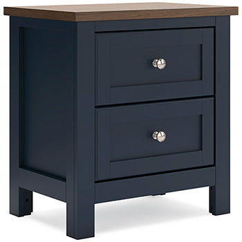 Two Drawer Night Stand Landocken Brown/Blue