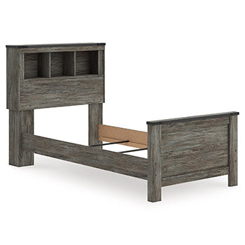 Twin Bookcase Headboard Frandern Gray