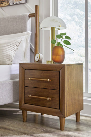 Two Drawer Night Stand Lyncott Brown
