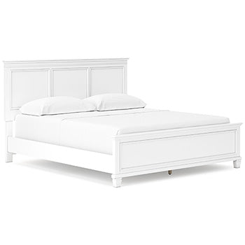 California King Panel Rails Fortman White