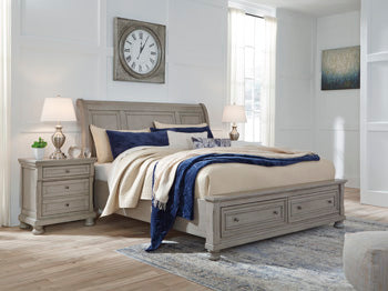 Queen Rails with Roll Slats Lettner Light Gray