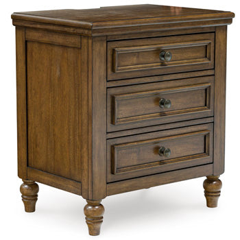 Three Drawer Night Stand Sturlayne Brown