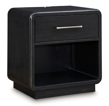 One Drawer Night Stand Rowanbeck Black