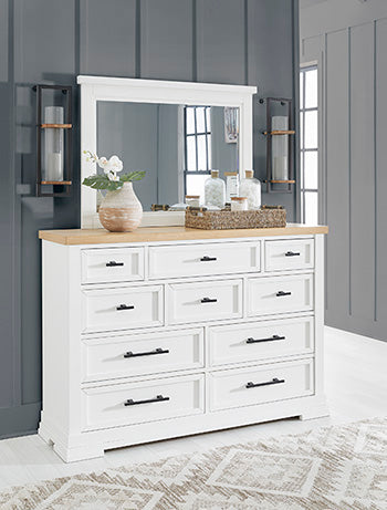 Bedroom Mirror Ashbryn White/Natural