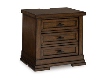 Three Drawer Night Stand Taffenbrook Medium Brown