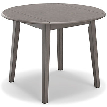Round DRM Drop Leaf Table Shullden Gray