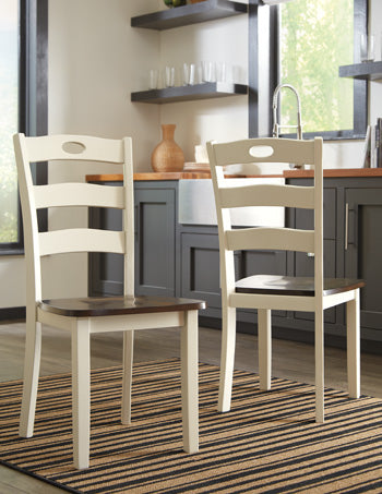 Dining Room Side Chair (2/CN) Woodanville Cream/Brown