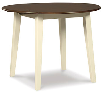 Round DRM Drop Leaf Table Woodanville Cream/Brown