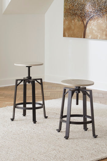 Swivel Stool (2/CN) Karisslyn Whitewash/Black
