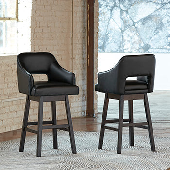 Tall UPH Swivel Barstool(2/CN) Tallenger Black/Dark Brown