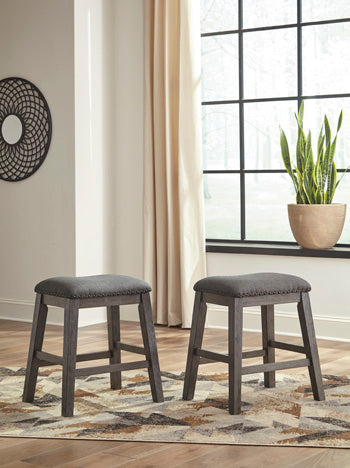 Upholstered Stool (2/CN) Caitbrook Gray