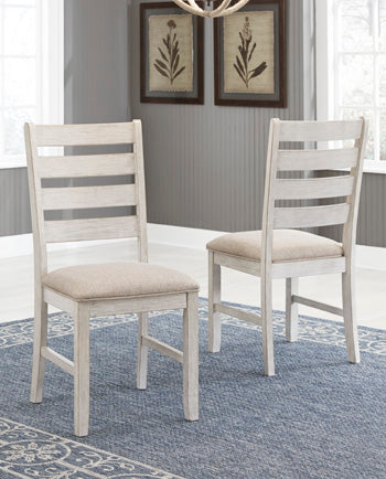 Dining UPH Side Chair (2/CN) Skempton White/Light Brown