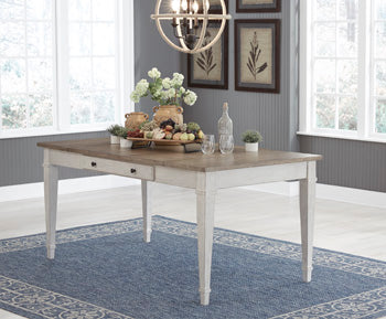 RECT DRM Table w/Storage Skempton White/Light Brown