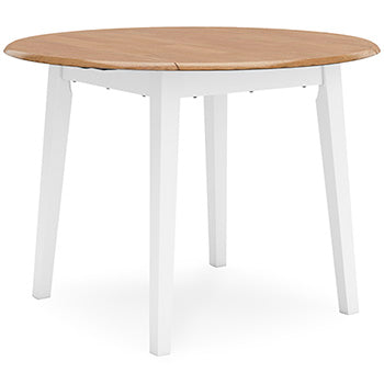 Round DRM Drop Leaf Table Gesthaven Natural/White