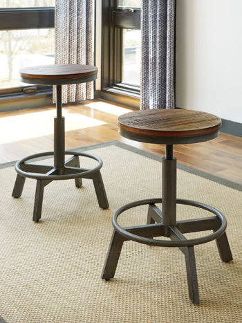 Swivel Stool (2/CN) Torjin Brown/Gray