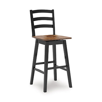 Tall Swivel Barstool (2/CN) Wildenauer Brown/Black