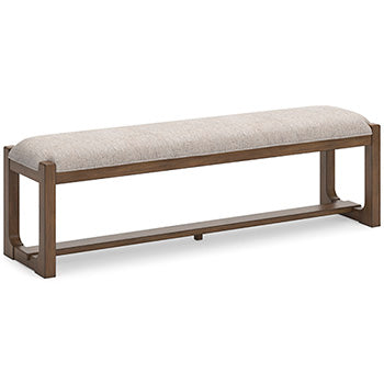 Large UPH Dining Room Bench Cabalynn Oatmeal/Light Brown