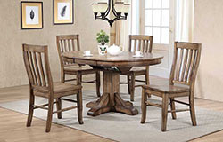Carmel Rustic Brown Ped Table w/Btfly Leaf
