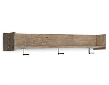 Wall Mounted Coat Rack w/Shelf Oliah Natural