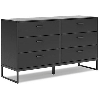 Six Drawer Dresser Socalle Black