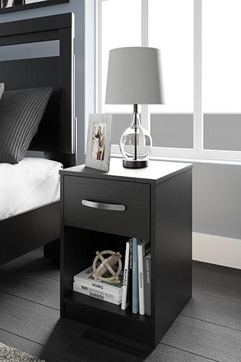 One Drawer Night Stand Finch Black