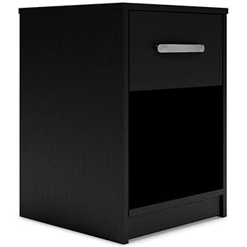 One Drawer Night Stand Finch Black