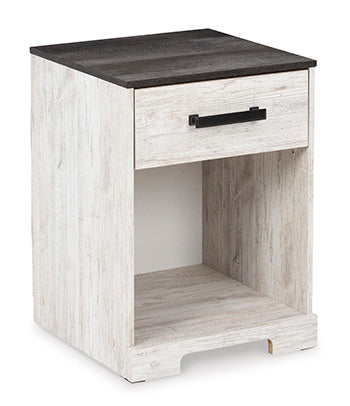 One Drawer Night Stand Shawburn Whitewash/Charcoal Gray