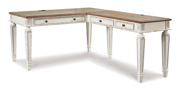 Home Office Desk Return Realyn White/Brown